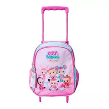 Mochila 12 C/trolley Rosa/turquesa Cry Babies Orignal