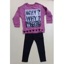 Conjunto Moletom Juvenil Feminino Estampada Glitter 207414