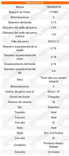 Maza Rueda Delantera Pontiac Montana Foto 2