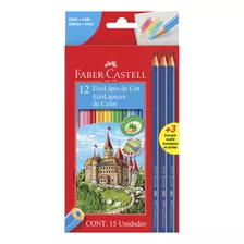 Kit De Lápices De 12 Colores Faber-castell Y 3 Lápices De Grafito