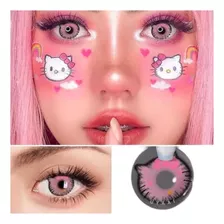 Pupilentes Halloween Cosplay Hello Kitty Incluye Estuche 