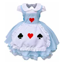 Vestido Da Alice No País Das Maravilhas 1 A 4 Anos + Saiote