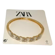 Pulsera Zara Brillantes Dorada Tipo Brazalete