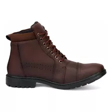 Bota Masculina Casual Coturno Com Zíper Lateral Com Relógio