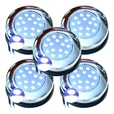 05pçs Luminária Led Piscina Lago 12v Ip68 15w Frio 6500k 1/2