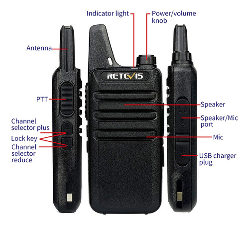 Retevis Rt22 Mini Walkie Talkie, Radios De Comunicacion Larg Foto 2