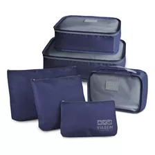 Kit 6 Organizador Mala Viagem Bagagem Roupa Jacki Design