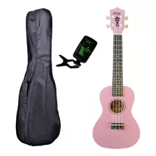 Ukulele Rosa Seven Concert Suk-23 Pi C/ Capa E Afinador