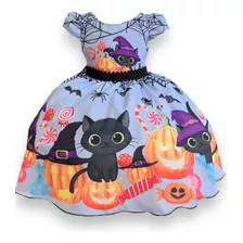 Vestido Infantil Halloween De Festa Luxo - 1.2.3