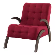 Butacas Sillon Sofa 1 Cuerpo Living Comedor Flower Lino Color Rojo