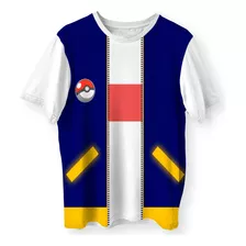 Camiseta Colete Ash Aberto Anime Treinador Infantil