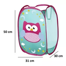 Cesto Roupa Brinquedo Multiuso Organizador Dobrável Infantil