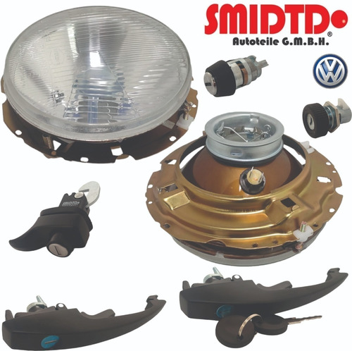 Kit Chapas Manijas C/llave Faros S/foco Vw Sedan 73-92 Vocho Foto 3