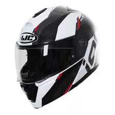 Capacete Hjc I90 Aventa Preto Branco E Vermelho 61