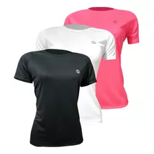 Kit 3 Camisas Feminina Academia Dry Fit Blusa Esportiva Fit