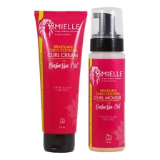 Mielle Juego De Mousse De Cóctel Rizado Brasileño Crema Y.