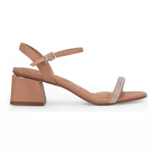 Sandalia Vizzano Mujer Confort Stras Brilo Taco Cuadrado 5cm