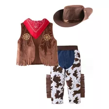 Fantasia Infantil De Cowboy Cosplay Roupa De 4 Peças