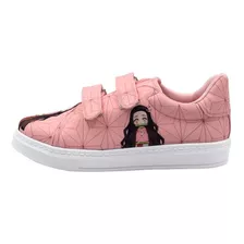 Tenis Rosa Nezuko Demon Slayer Anime Velcro