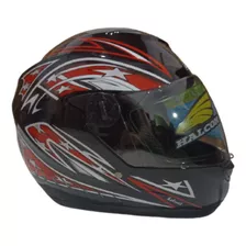 Cascos De Motos Integral Halcon Negro/rojo - Aprobado