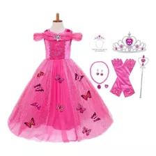 Dizfras Vestido De Niña Princesa Disney Bella Frozen Fiesta