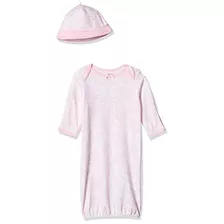 Conjunto De Vestido Y Gorro De 2 Piezas Girls, Damasco Rosa,