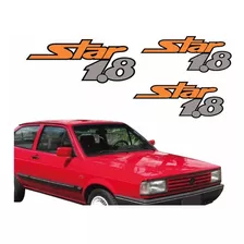 Kit Adesivos Compatível Gol Star 1.8 Vermelho Carro R027 Cor Laranja