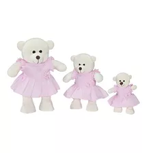 Trio De Urso Menina Para Nicho Ou Decoração De Quarto Bebê
