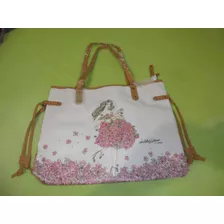 Bolsa De Mano Oriflame Tela Hermoso Estampado Flores