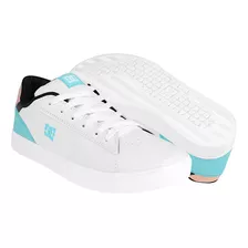 Tenis Dama Dc Shoes Adjs100128wcq Simipiel Blanco