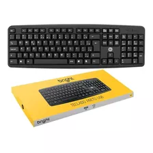 Teclado Bright 0014 Qwerty Português Brasil Cor Preto