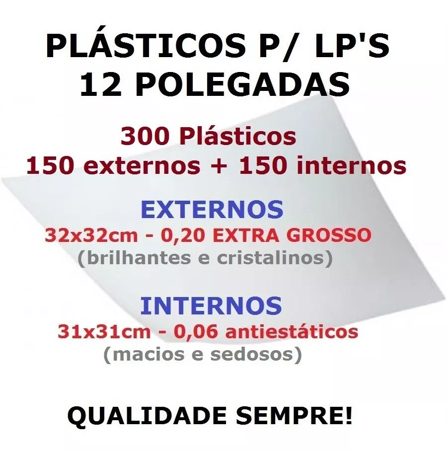 Vinil Lps 300 Plásticos 150 Extra Grosso 0,20 + 150 Internos