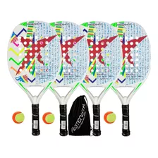 Raquete De Beach Tennis Drop Shot Nilo Kit C/ 4 + Brindes