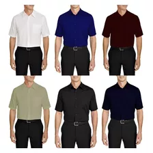 Kit 3 Camisas Camiseta Social Masculina Fit Manga Curta