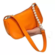 Bolso Baguette Con Cuenta Con Perla Artificial