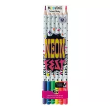 Lapiz Lapices Mooving Serious Coloring Fluo Color X 6 Largos