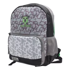 Mochila Escolar Minecraft Creeper Short Fuse - Intek Diseño De La Tela Liso