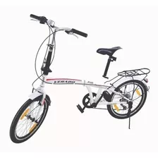 Bicicleta Plegable Verado Plegable R20 7v Cambios Shimano Revoshit Color Blanco Con Pie De Apoyo