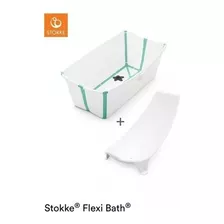 Bañito Plegable Flexibath Azul Con Cuchara Stokke- Mvd Kids