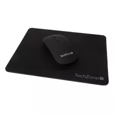 Techzone Kit Mouse Inalámbrico Recargable Y Mousepad Negro