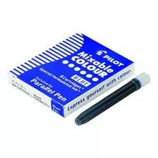 Caixa C/ 6 Cartuchos De Tinta Azul Caneta Pilot Parallel Pen