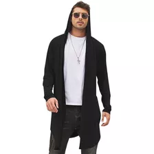 Cardigan Masculino Casaco Manga Longa Blazer Longo Sobretudo