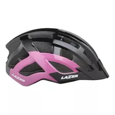 Casco Lazer Petit Dlx Black Pink + Led Light (50-56)