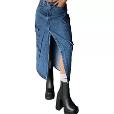 Pollera De Jeans Larga Tendencia Otoño-invierno 2023