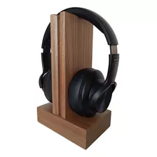 Suporte De Mesa Fone De Ouvido Headphone Em Madeira Set-up