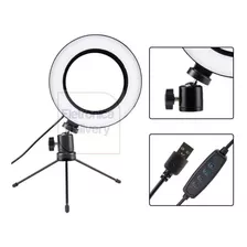 Ring Light Luz Led Iluminador 6 Polegadas Tripé De Mesa