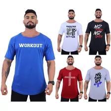 Kit 5 Camisetas Morcegão Musculação Treino Blusa Manga Larga