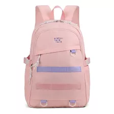 Mochila Estudiantes Aoking Bn2032 Color Rosa Claro Diseño De La Tela Liso