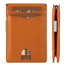 Billetera De Hombre Gsg Doble Cara Minimalista Marron