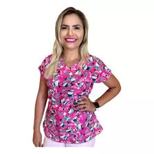 Blusa Scrub Pijama Cirúrgico Estampado Enfermagem Medicina